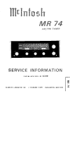 McIntosh MR-74-Service-Information